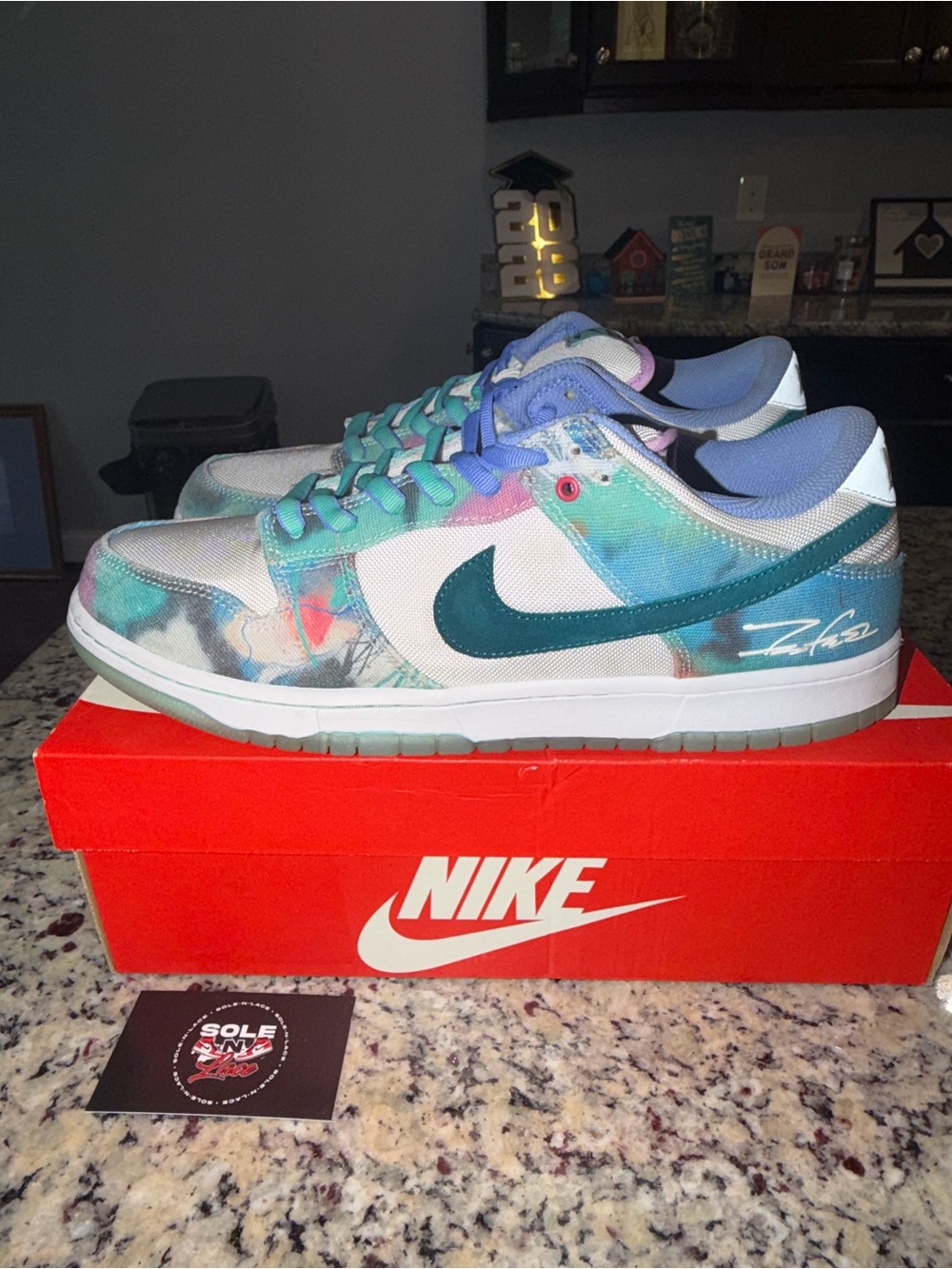 Size 13 Nike SB Dunk Low Futura SKU HF6061-400 Used Replacement Box